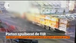 Accident grav în Moreni. Un bărbat a fost spulberat de un TIR încărcat cu butelii