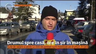 Aglomeraţie INFERNALĂ şi nervi întinşi la maxim spre Poiana Braşov şi Predeal. Poliţia recomandă să luaţi autobuzul