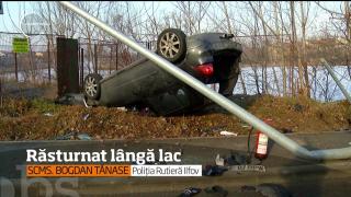 Un accident spectaculos a provocat haos în trafic, la marginea Bucureştiului (VIDEO)
