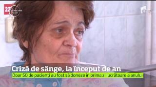 Criză de sânge, la început de an. Donatorii sunt încă puţini, iar solicitările sunt cu 30% mai multe faţă de anul trecut