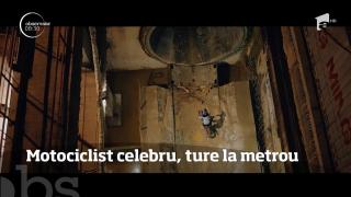 Motociclist celebru, ture prin Magistrala 4 de metrou din București