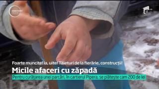 Zăpada care a căzut în Capitală, prilej de profit pentru lopătarii de ocazie