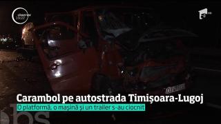 Carambol pe autostrada Timișoara - Lugoj