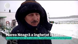 Marea Neagră a înghețat la țărm. Imagini spectaculoase!