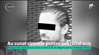 Moment de reculegere, cu sirenele pornite, pentru polițistul ucis