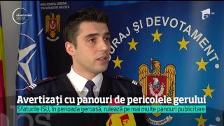 Sfaturile ISU, în perioada geroasă, rulează pe mai multe panouri publicitare