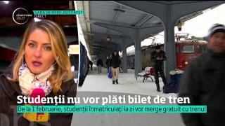 De la 1 februarie, studenții înmatriculați la zi vor merge gratuit cu trenul