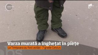 În Timişoara, varza murată a înghețat în piețe