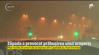 Ninsoare cu probleme în Bucureşti: o parte dintr-o fabrică de bere din centrul Capitalei s-a prăbușit (VIDEO)
