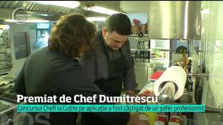 Un tânăr şofer, pasionat de arta culinară, premiat de chef Florin Dumitrescu