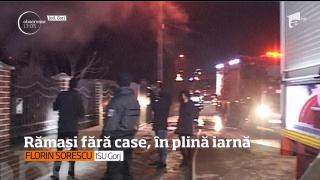 Au rămas pe drumuri în miez de iarnă! Casele mai multor familii au fost mistuite de flăcări
