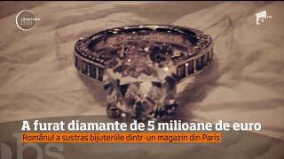 Jaf de proporţii, cu autor român! Un bărbat din Bucureşti a furat diamante în valoare de 5 milioane de euro