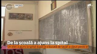 De la şcoală, direct la spital! O bucată de tavan a căzut peste un elev aflat chiar în sala de curs, într-un liceu din Constanţa (VIDEO)