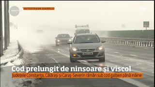 Județele Constanța, Călărași și Caraș Severin rămân sub cod galben de viscol și ninsori (VIDEO)