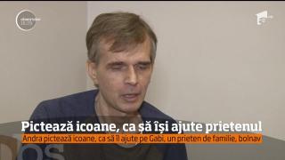 Unii copii se maturizează înainte de vreme! O fetiță, Andra pictează icoane, ca să il ajute pe Gabi, un prieten de familie, bolnav