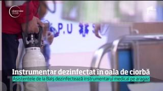 Instrumentar medical dezinfectat în oala de ciorbă la spitalul din Balş