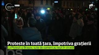 Protestele împotriva graţierii au continuat în mai multe oraşe din ţară