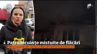 Patru locuințe au fost mistuite de flăcări în zona Apărătorii Patriei din Capitală (VIDEO)