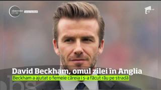 Şi-a câştigat rapid titlul de omul zilei! David Beckham a ajutat o femeie căreia i s-a făcut rău pe stradă