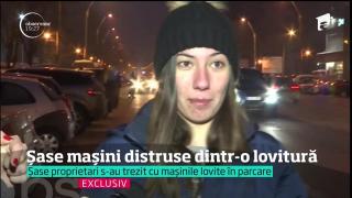 Şase maşini au fost făcute praf, în zona Brâncoveanu din Capitală
