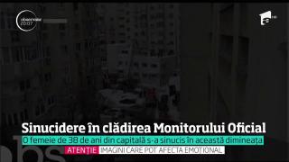 Sinucidere misterioasă în clădirea Monitorului Oficial. O femeie s-a aruncat de la etajul 8