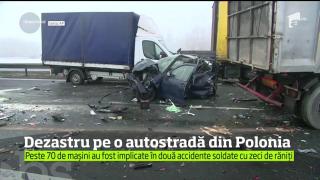 Carambol violent în Polonia! Peste 70 de mașini au fost implicate într-un accident cu zeci de răniţi