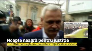 Noapte neagră pentru justiție. 12.000 de bucureșteni au protestat în fața Palatului Victoria