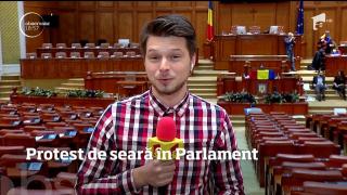Protest de seară şi în PARLAMENT! Deputaţii lui Nicuşor Dan nu vor pleca din sala de plen (VIDEO)