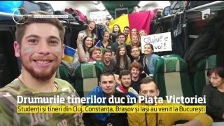 Studenţii din toată ţara s-au întâlnit în Piaţa Victoriei, la proteste