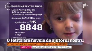 O fetiţă are nevoie de ajutorul nostru. Puteţi dona DOI EURO, la numărul 8848