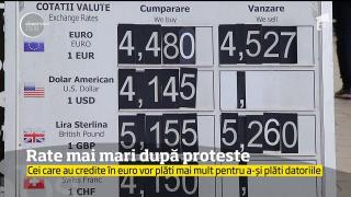 Rate mai mari la creditele în valută. Efectele economice ale ultimelor zile de proteste