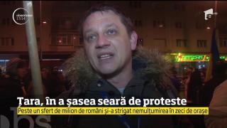 Peste un sfert de milion de români şi-a strigat nemulţumirea în zeci de oraşe