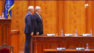 Președintele Klaus Iohannis s-a adresat azi Parlamentului. PSD şi ALDE au ieşit din sală