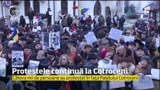 Protest în fața Palatului Cotroceni. Mii de manifestanţi au ieşi în stradă pentru a susţine Guvernul