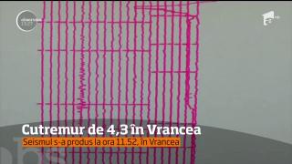 România s-a "cutremurat"! Seism de 4,3 grade pe scara Richter, cu epicentru în Vrancea
