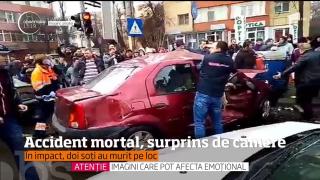 Accident mortal în centrul Iaşiului, surprins de camere de supraveghere. Doi soți şi-au pierdut viaţa pe loc (VIDEO)