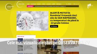 Cele mai vizualizate știri pe Observator.TV