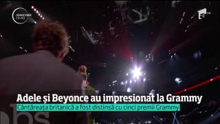 Adele şi Beyonce au oferit momente de neuitat la gala premiilor Grammy, de la Los Angeles