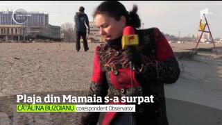A început să dispară în valuri! Plaja din staţiunea Mamaia a început să se surpe