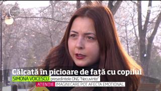 Călcată în picioare chiar în fața copilului! O femeie a fost bătută crunt de fostul iubit, în scara unui bloc din Bucureşti