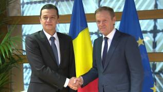 ZI DE FOC pentru Grindeanu, la Bruxelles. Premierul român s-a întâlnit cu Jean-Claude Juncker şi Donald Tusk (VIDEO)