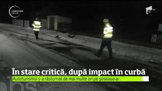 Se zbat între viaţă şi moarte! Doi tineri s-au răsturnat cu maşina pe o şosea din judeţul Neamţ, la doar un kilometru de casă (VIDEO)