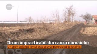 Primăria spune că strada nici nu există, în acte, dar acolo locuiesc oameni, casele nu au curent şi noroiul blochează accesul