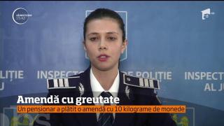 Amendă cu greutate. Un pensionar a plătit o amendă cu 10 kilograme de monede