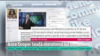 Alice Cooper laudă maratonul lui Daniel Osmanovici! "Lumea are nevoie de mai mulţi oameni precum Daniel", spune artistul