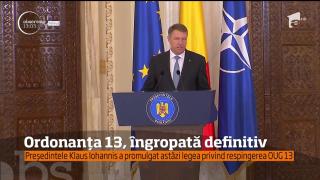 Klaus Iohannis a îngropat definitiv controversata Ordonanţă 13, care aducea modificări la Codurile Penale (VIDEO)