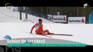 Un schior din Venezuela s-a făcut de râs la campionatele mondiale din Finalnda! A avut nevoie de ajutorul spectatorilor să ajungă la linia de finish