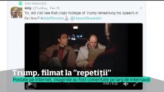 Donald Trump, surprins în limuzină, în timp ce repeta discursul din faţa Congresului