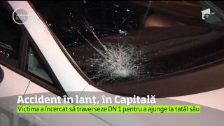 Accident ÎN LANŢ, în centrul Capitalei. Şoferul vinovat avea permis de doar o lună de zile