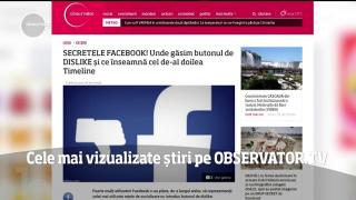 Cele mai vizualizate știri pe Observator.TV